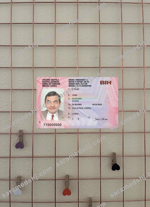 Bosnia and Herzegovina driving license version 2 photolook front